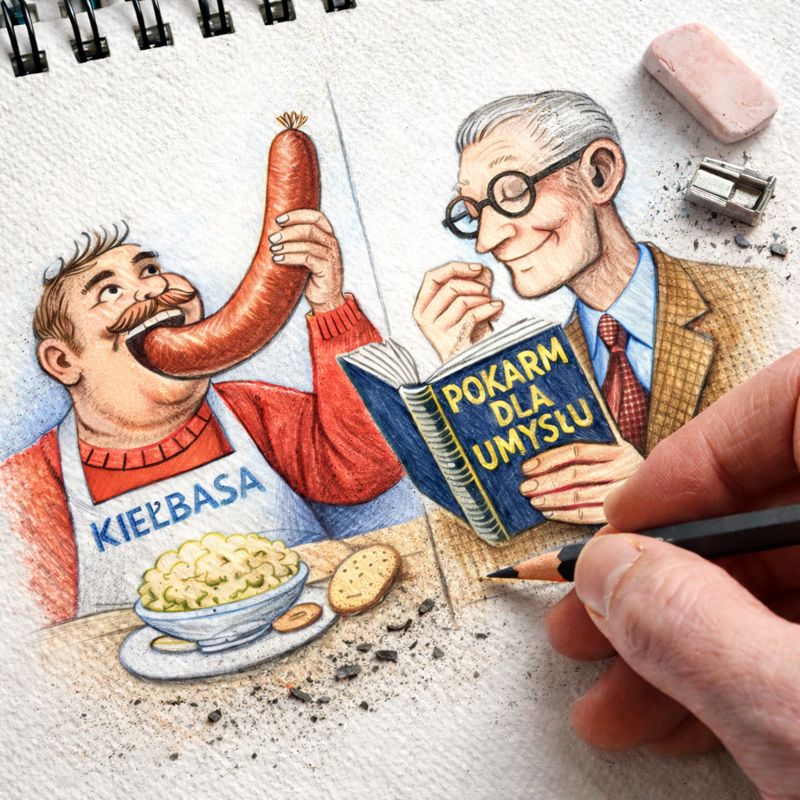 Fraszka 1/24 z tematu O lekturze - ilustracja