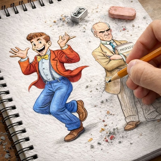 Fraszka 1/33 z tematu O powadze i śmiechu - ilustracja