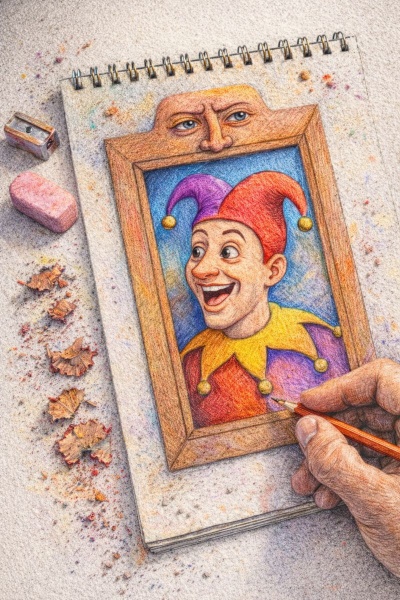 Fraszka 9/33 z tematu O powadze i śmiechu - ilustracja