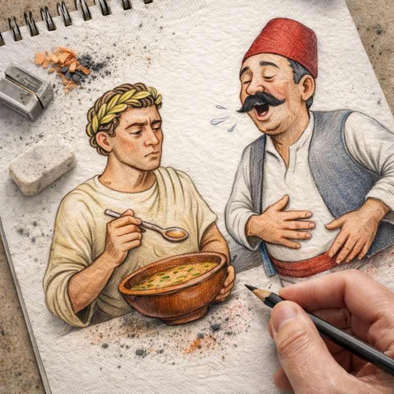 Fraszka 9/23 z tematu Do podróżnika - ilustracja