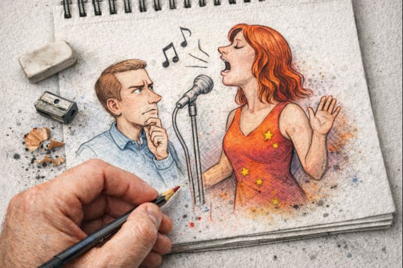 Fraszka 15/46 z tematu O polskich słowach i zdaniach - ilustracja