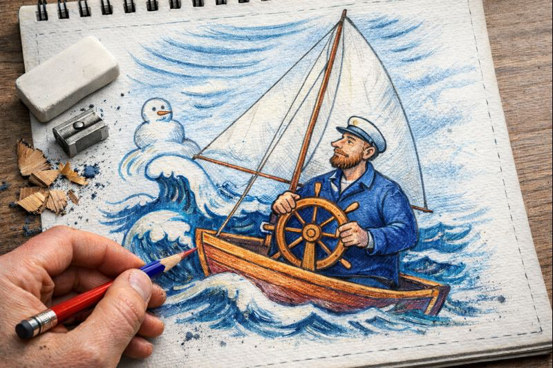 Fraszka 13/13 z tematu Do żeglarzy - ilustracja