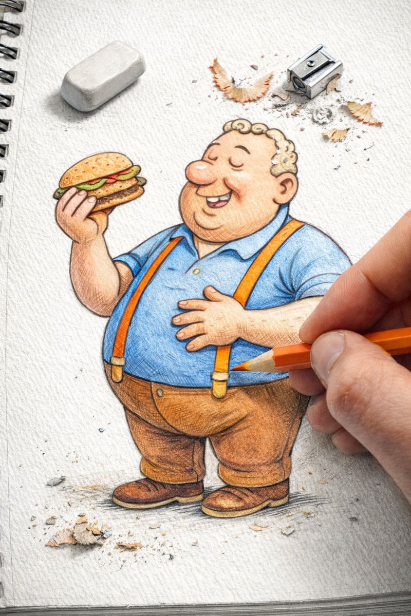 Fraszka 12/32 z tematu O obżarstwie - ilustracja