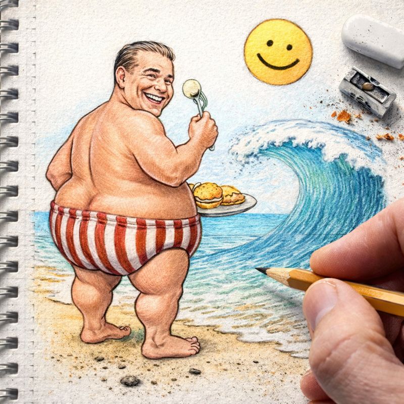 Fraszka 14/32 z tematu O obżarstwie - ilustracja