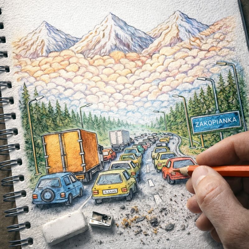 Fraszka 11/16 z tematu O ruchu drogowym - ilustracja