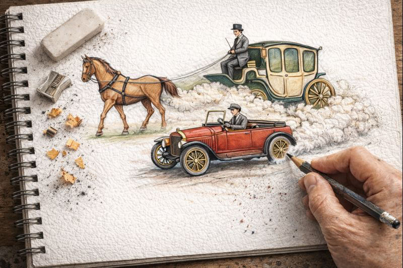 Fraszka 13/16 z tematu O ruchu drogowym - ilustracja