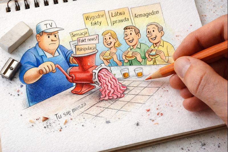 Fraszka 13/32 z tematu O mediach - ilustracja