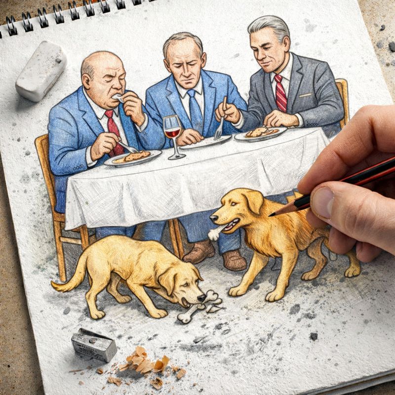 Fraszka 4/12 z tematu O prywatyzacji - ilustracja